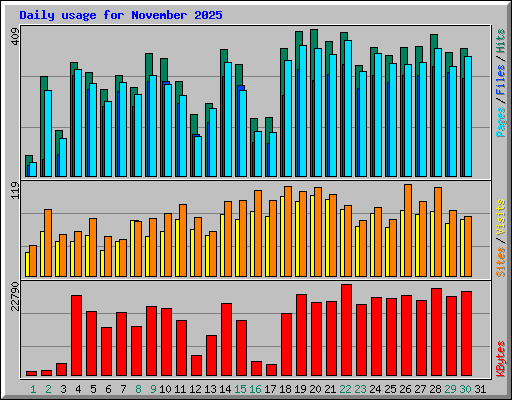 Daily usage for November 2025