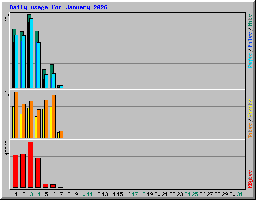 Daily usage for January 2026
