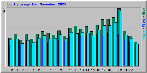 Hourly usage for November 2025