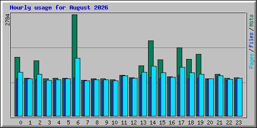 Hourly usage for August 2026